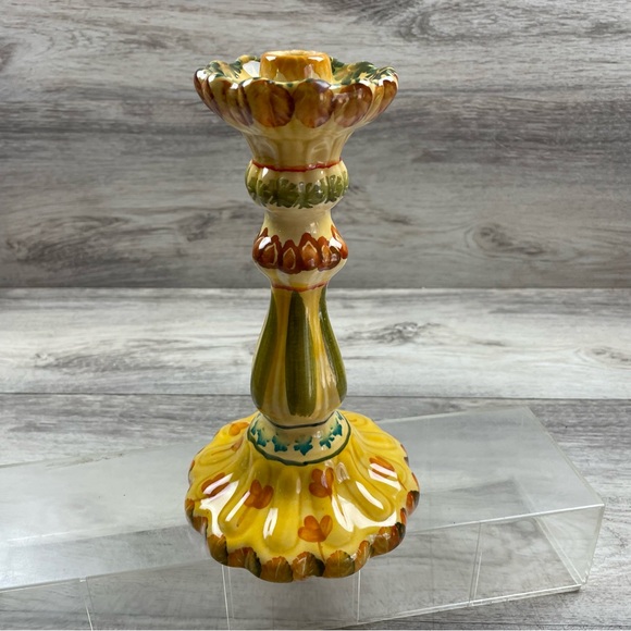 GRAZIA Deruta Italy Candlestick Holder Single 9" - Picture 3 of 8